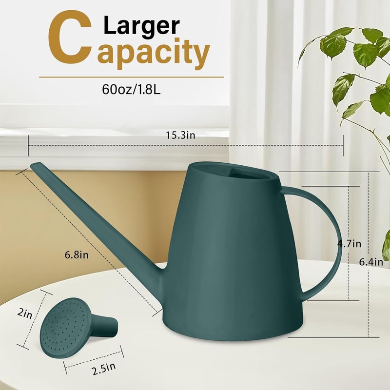 VKPLITE Plant Watering Can - Plastic Indoor and Outdoor - 1/2 Gallon - Blackish Green - Image 2